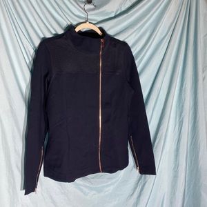 size L navy jacket rose gold accent